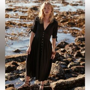 Free People Love of My Life Midi Dress, Black XS